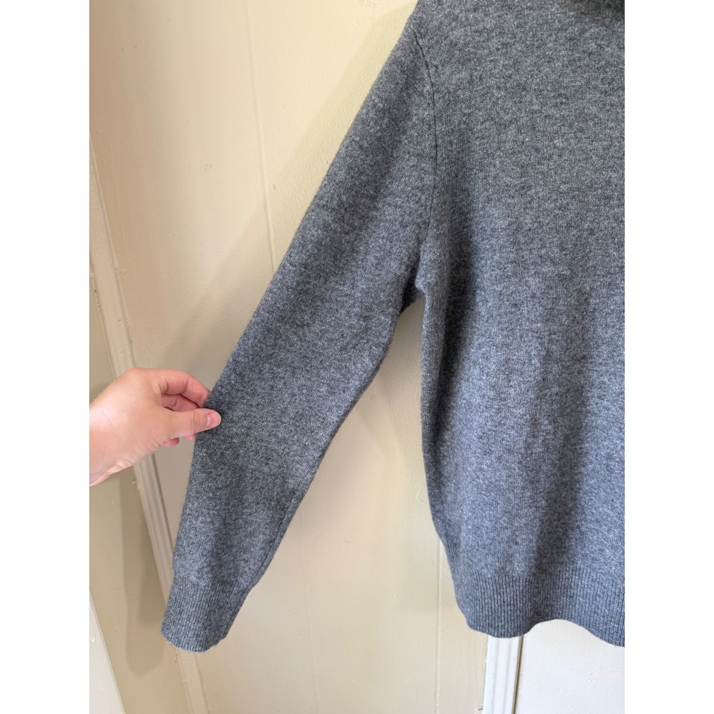 Neiman Marcus 100% Cashmere Sweater L Gray Turtleneck Quiet Luxury Classic - Picture 4 of 14